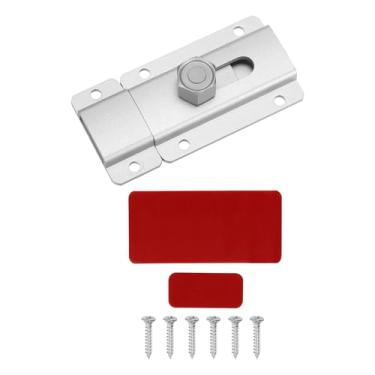 Imagem de PATIKIL Trava de ferrolho de porta deslizante de 6 cm, fecho de cadeado de segurança de liga de alumínio, travas de trava com parafusos para janela de porta de banheiro de garagem de celeiro, tom