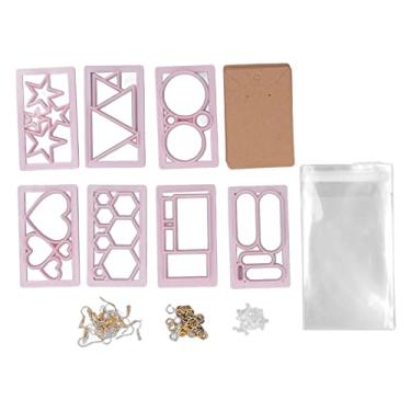 Imagem de Conjunto de cortadores de argila de polímero siwoted 7 formas geométricas diy artesanato plástico argila brinco que faz kit com gancho de orelha anéis de salto papelão