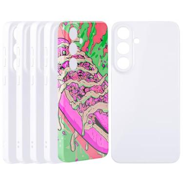 Imagem de HTVRONT Pacote com 6 capas de telefone de sublimação em branco compatíveis com Galaxy S25, capa de telefone personalizada de sublimação rígida - Capa de telefone personalizada em branco de sublimação