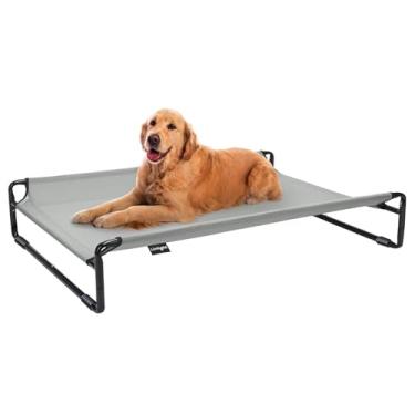 Imagem de Cama Suspensa para Cachorros Pet Grande Antiderrapantes Respirável Cinza GG 110x77x21 cm