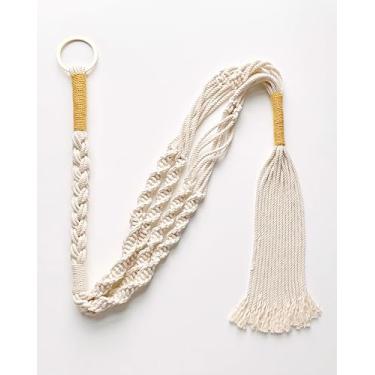 Imagem de PILLOWPIA Cabide para plantas de macramê de 139,7 cm – Suporte para plantas suspensas internas e externas para teto, parede ou janela – Suporte de corda Boho para vasos de 25,4 cm – Acessório