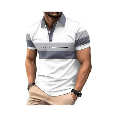 Imagem de Camisa Polo Casual Masculina De Verão Respirável E Confortável Com Est