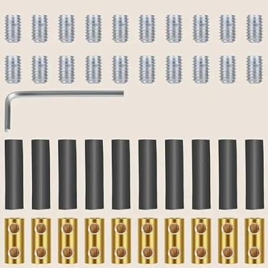 Imagem de Kit de porca conector de fio calibre 10 AWG 10 peças 60A terminal de conexão rápida com parafusos e tubo termorretrátil