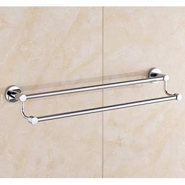 Imagem de Toalheiro simples, toalheiro de aço inoxidável, barra de toalha de banheiro, suporte de toalha de parede de polo duplo para cozinha, escritório, bar, oficina, etc. A 40 cm/A/40 cm