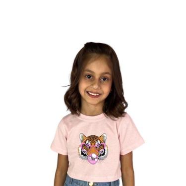 Imagem de Blusinha Infantil Babylook Tigresa Óculos Estampa Modinha - CAMARIM MI