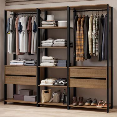 Imagem de Guarda-Roupa Closet Modulado Valencia 4 Gavetas 199cm Madesa 02