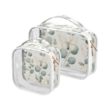 Imagem de xigua Bolsa de maquiagem feminina transparente, bolsa de cosméticos de viagem, bolsa de higiene portátil à prova d'água para viagens, férias, organização de banheiro