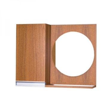 Imagem de Armário para Banheiro com Espelho Redondo Freijó com Puxador