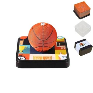 Imagem de Calendário de mesa 3D 2026, bloco de notas de calendário estereoscópico criativo, bloco de notas rasgável e escultura de papel para fãs de basquete/futebol, presentes criativos exclusivos