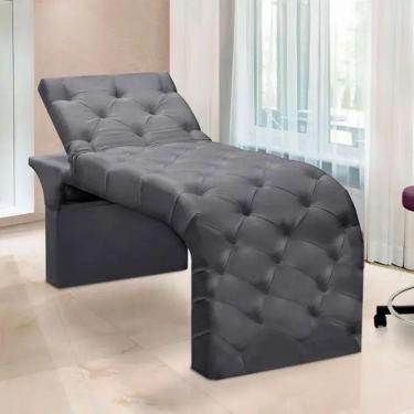 Imagem de Maca Estofada Estética Cílios Regulável Spa Suede Maitê Cinza