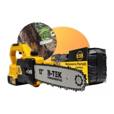 Imagem de Motosserra elétrica portáil 12" b-tek 2 baterias bt-dz21