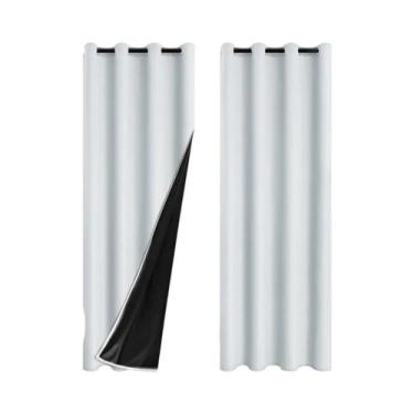 Imagem de Cortinas Blackout 100% Opacas Leves Com Ilhós Para Quarto, Sala De Est