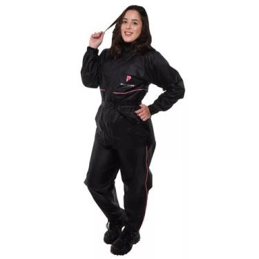 Imagem de Conjunto Capa de Chuva Com Capuz Feminino e Masculino Preto Impermeáve
