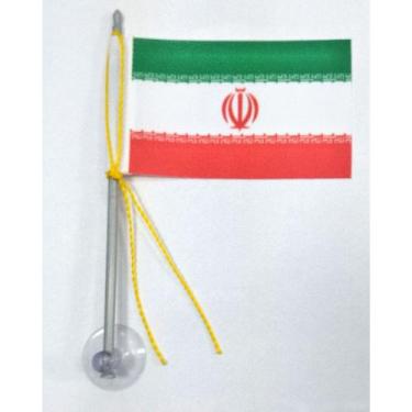 Imagem de Mini Bandeira Irã C/ Ventosa Poliéster (5,5cm X 8,5cm) - SP Bandeiras 