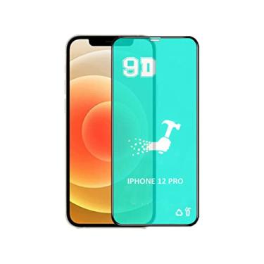Imagem de Pelicula de Gel 5D Preta Compatível com Iphone 12 Pro Tela 6.1 Cobre Tela Toda