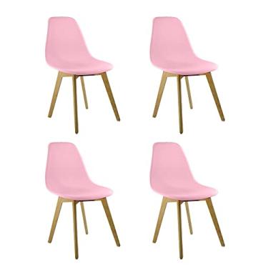 Imagem de Kit 4 Cadeiras Saarinen Solid Wood Sala Cozinha E Decoração (Rosa)