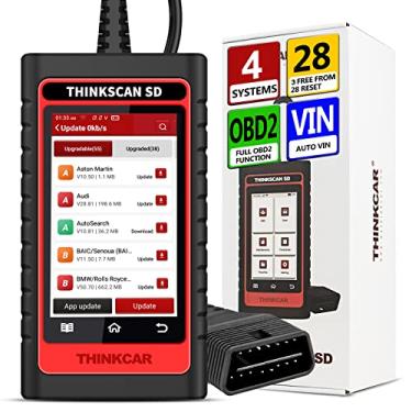 Imagem de THINKCAR Leitor de código SD2 ABS SRS com 28 redefinição (2 opcionais gratuitos) scanner automotivo completo OBD2 com redefinição de óleo automática VIN EPB SAS TPMS Reset para ferramenta de digitalização de diagnóstico de motor de carro