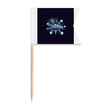 Imagem de Blue Boom Bubble Art Deco Presente Fashion Palito Bandeiras Marcação para Bolo Festa Prato de Queijo