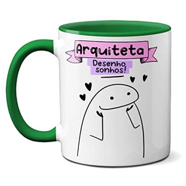 Imagem de Caneca Arquiteta Desenho Sonhos Primeiro Café Depois Projetos (Verde)