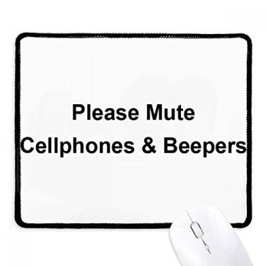 Imagem de Mousepad com símbolo mudo para celulares e bepers com borda costurada, tapete de borracha para jogos