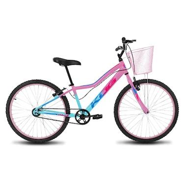 Imagem de Bicicleta Infantil Feminina Aro 24 KOG Alumínio Com Cestinha,Azul Degrade e Rosa