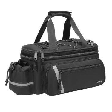 Imagem de MOSISO Bolsa para bicicletário com capa de chuva, bolsa térmica para porta-malas de bicicleta, bolsa térmica para banco traseiro com 2 cestos dobráveis para bicicleta, bolsa de armazenamento no banco