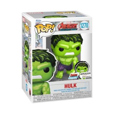 Imagem de Funko POP! Marvel: A60 - Comic Hulk Con Pin - Marvel Comics - Exclusivo da Amazon - Figuras em miniatura colecionáveis para exibição - Ideia de presente - Mercadoria Oficial - Fãs de Comic Books