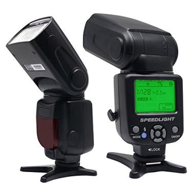 Imagem de Venidice VD-930 Speedlite universal manual profissional, flash de câmera para Canon Nik, Panasonic, Olympus, Fujifilm Pentax e outras câmeras de filme SLR digitais DSLR com hot shoe padrão + visor LCD