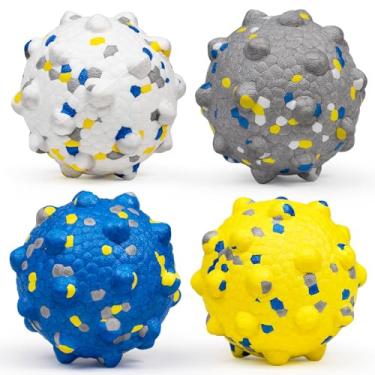 Imagem de Bolas de cachorro atualizadas para mastigadores agressivos, bolas de tênis indestrutíveis para cães, bolas de brinquedo para cães duráveis e saltitantes, brinquedos interativos para cães para jogos de