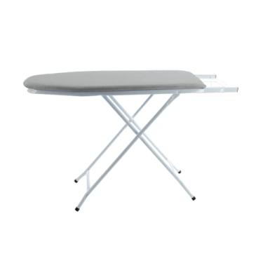 Imagem de Mesa Tábua de Passar Dobrável com Porta Ferro e Regulagem de Altura - Tecido Metalizado