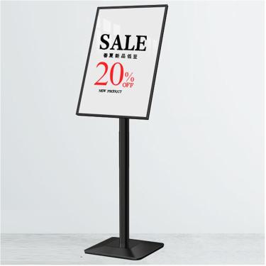Imagem de Suporte de sinalização Suporte de pôster de chão, suporte de sinalização de exibição interna externa, suporte de pôster de pedestal ajustável, show de negócios de igreja escolar, supermercad
