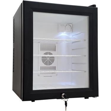 Imagem de Geladeira e refrigerador de bebidas, minigeladeira de 60 latas com porta de vidro, geladeira pequena com prateleiras ajustáveis, geladeiras com tela de aço inoxidável preto