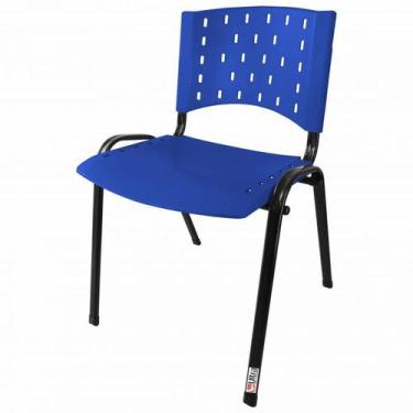 Imagem de Cadeira Empilhável Plástica Azul 10 Unidades - ULTRA Móveis - Ultra Mó