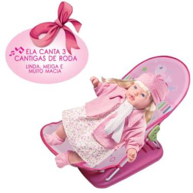 Imagem de Kit Boneca Classic Rose Bebe Musical + Cadeira de Soneca - Milk Brinqu