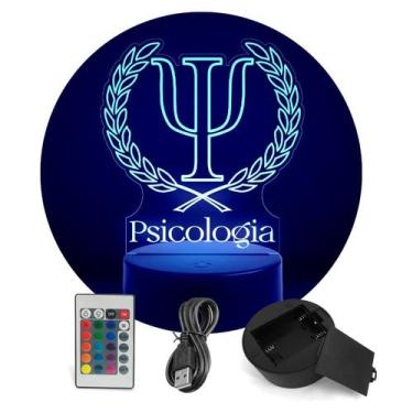 Imagem de Luminária Abajur Curso Psicologia RGB Controle + Toque - ShopC