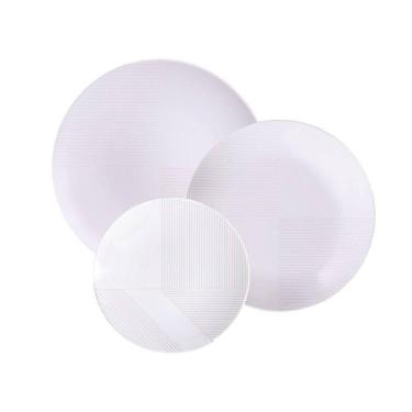 Imagem de Jogo De Pratos Tramontina Grid Em Porcelana Decorada 12 Peças Tramontina