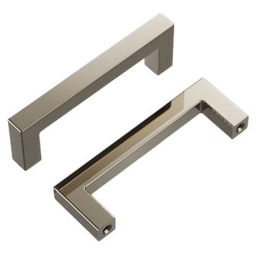 Imagem de Hickory Hardware Pacote com 10 puxadores de armário de cozinha de núcleo sólido, puxadores de armário de luxo, ferragens para portas e gavetas de cômoda, centro de furo de 7,6 cm, níquel polido, coleção Skylight