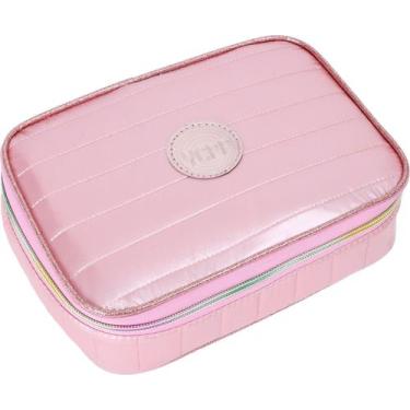 Imagem de Estojo Escolar Juvenil Feminino Matelassê Yepp MIF5321-EST, Rosê