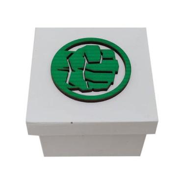 Imagem de Caixa Tampa Sapato com Aplique Mhk 8x8x6 Mdf Madeira Branca - ATACADÃO