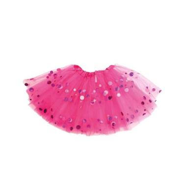 Imagem de Saia Tule Infantil Rosa com Bolinhas Fantasia - Cromus