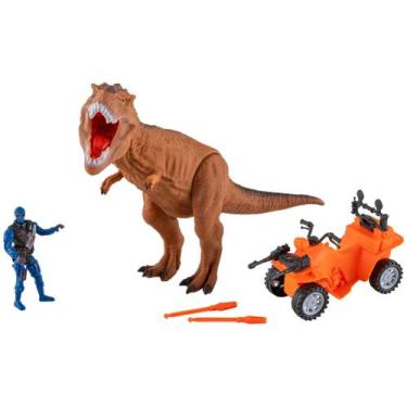 Imagem de Playset Dinossauro Dinopark Hunters Bee Toys - 3 Peças