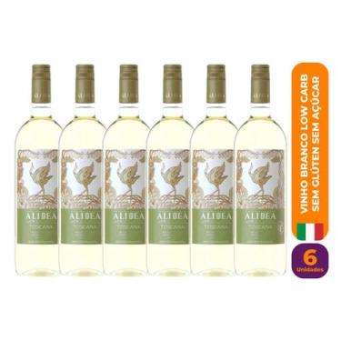 Imagem de Kit c/ 6 Vinho Branco Vegano Toscana Low Carb Sem Açúcar Sem Glúten 75