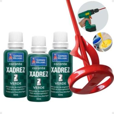 Imagem de Corante Líquido Bisnaga 3 Unidades + Misturador de Tinta - Xadrez,  Ve