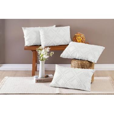 Imagem de Almofadas Decorativas Micropercal 300 Fios 4 Peças 60cm x 30cm Coleção