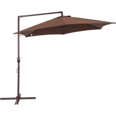 Imagem de Ombrelone Suspenso Bel Veneza 3 Metros - Marrom ]Guarda Sol Lateral com Base de Apoio