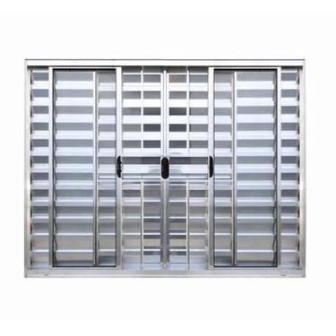 Imagem de Veneziana 6 Folhas Com Grade L18 - Prover Esquadrias, 120x200, Brilhan