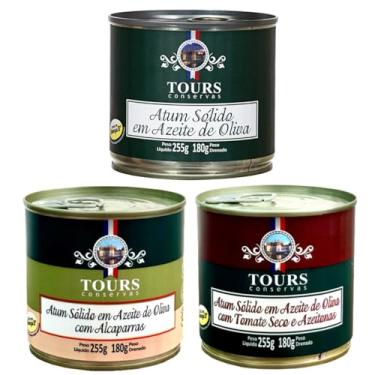 Imagem de Atum em Lata Sólido Tours em Azeite, Tomate Seco e Alcaparras - 3 Un. - 255g cada