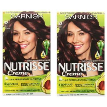 Imagem de Kit 2 Tintura Creme Nutrisse Garnier Marrom Açaí 52 Kit