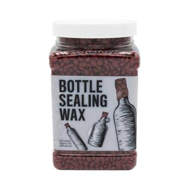 Imagem de Blended Waxes, Inc. Cera de vedação de garrafas, contas de lacre de cera pastilha para vedação de garrafas de vinho, cerveja e licor, selos entre 25-30 garrafas, 450 g, vermelho