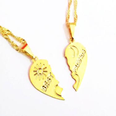 Imagem de Colar Melhores Amigas Best Folheado A Ouro 18k - 2 Pçs